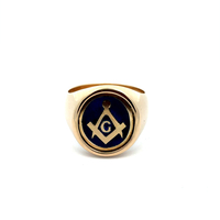 14kt Yellow Gold Masonic Signet Ring