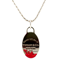 Tiffany & Co. Pink Color Splash Tag Necklace 