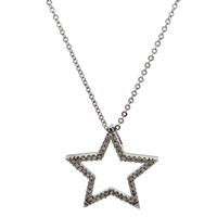 14kt White Gold .25ct tw Diamond Star Pendant With Chain 