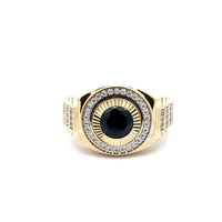 14kt Yellow Gold CZ & Onyx Ring 