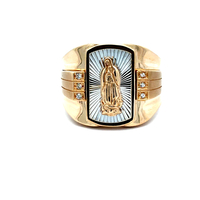 14kt Two Tone Virgin Mary CZ Ring 