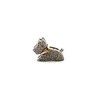 10kt Two Tone .25ct tw Diamond Dog Pendant