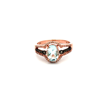 10kt Rose Gold .25ct tw Diamond & Aquamarine Ring