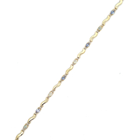 10kt Yellow Gold 7" Opal & Tanzanite Bracelet