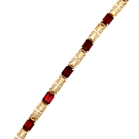 14kt Yellow Gold 7" 5.75mm Garnet Bracelet 