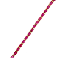 14kt Yellow Gold 7.5" .25cttw Diamond & Ruby Bracelet 
