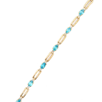 14kt Yellow Gold 7" Blue Topaz Bracelet 