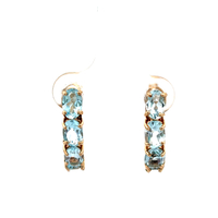 14kt Yellow Gold Aquamarine Half Hoop Earrings