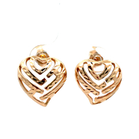 14kt Yellow Gold Heart Earrings 