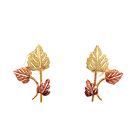 10kt Black Hills Tri-Color Leaf Earrings