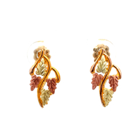 10kt Black Hills Tri-Color Leaf Earrings