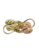 10kt Tri-Color Black Hills Leaf Brooch