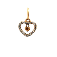14kt Pandora Yellow Gold CZ Heart Charm 