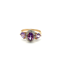 10kt Yellow Gold Amethyst & Diamond Ring