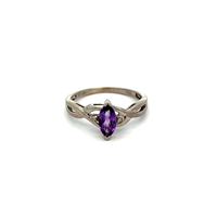 10kt Yellow Gold Amethyst & Diamond Ring