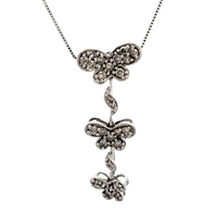 10kt White Gold .50ct tw Diamond Butterfly Pendant With Chain