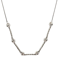 10kt White Gold 17" .35ct tw Diamond Flower Necklace