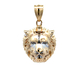  10kt Two Tone Lion Pendant