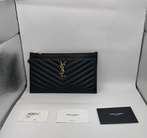 YSL Pouch Saint Laurent Monogramme Pebble Pouch-FREESHIPPING-
