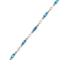 10kt White Gold 7" Blue Topaz Bracelet 