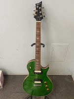 Mitchell MS450 Modern Single-Cutaway Electric Guitar Flame Forrest Green