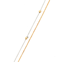 14kt Two Tone 7" Double Bead Bracelet 
