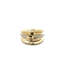 14kt Two Tone Diamond Cut Ring