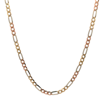 10kt Tri-Color 22" 2.25mm Figaro Link Chain