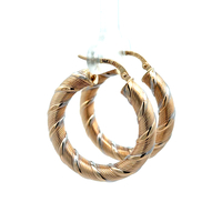 14kt Two Tone Hoop Earrings 