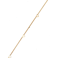 14kt Yellow Gold 9" Heart Bracelet 