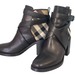 Burberry Check & Leather Heel Ankle Boots
