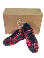 Christian Louboutin Rose Printed Louis Junior Spikes Sneakers 