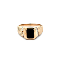 14kt Yellow Gold .25ct tw Diamond Onyx Ring 