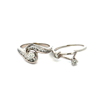 14kt 1.00ct tw White Gold Diamond Engagement Ring Set