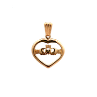 14kt Yellow Gold Claddagh Heart Pendant