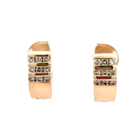 14kt Yellow Gold .50ct tw Diamond Huggie Hoop Earrings 