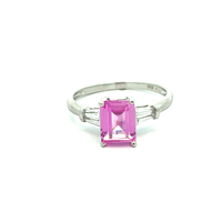 10kt White Gold Sapphire & CZ Ring
