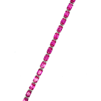10kt White Gold 7" 5.5mm Pink Sapphire Bracelet 