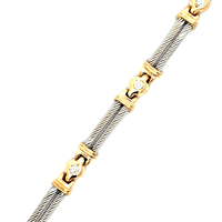18kt Two Tone Charriol .30ct tw Diamond Bracelet
