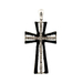 10kt White Gold Black & White Diamond Cross