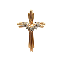 10kt Yellow Gold .05ct tw Diamond Cross