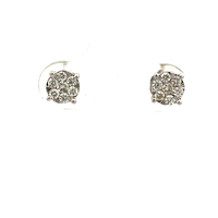 14kt White Gold .36ct tw Diamond Cluster Earrings