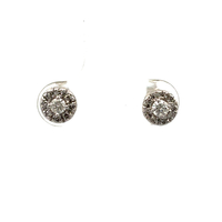 10kt White Gold .20ct tw Diamond Cluster Earrings