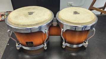 LP Aspire 6.75" and 8" Wood Bongos, Sunburst, Chrome
