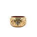  10kt Yellow Gold Diamond Cross Nugget Ring 