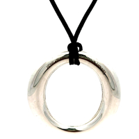 Tiffany & Co. Elsa Peretti Sevillana Pendant With Black Silk Cord Necklace