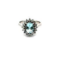 14kt White Gold .50ct tw Diamond & Aquamarine Ring 