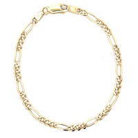 14kt Yellow Gold 7" 3.5mm Figaro Link Bracelet 