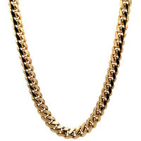 14kt Yellow Gold 24" 7mm Solid Miami Cuban Link Chain 