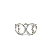 14kt White Gold .35 Diamond Double Heart Ring